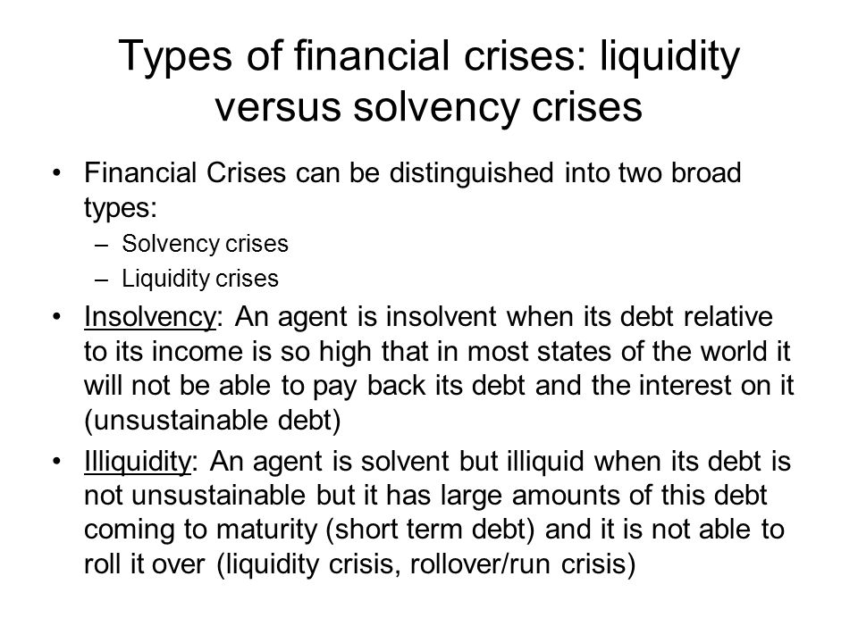 Solvency vs. Liquidity: Differentiating Crisis Types for Financial Stability